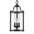Golden Lighting Payton 3 Light Pendant in Black with Clear Glass 1157-3P BLK